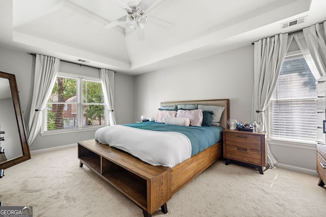1205 Compass Pointe Xing, Alpharetta, GA 30005 - bedroom featuring light carpet, a raised ceiling, and baseboards