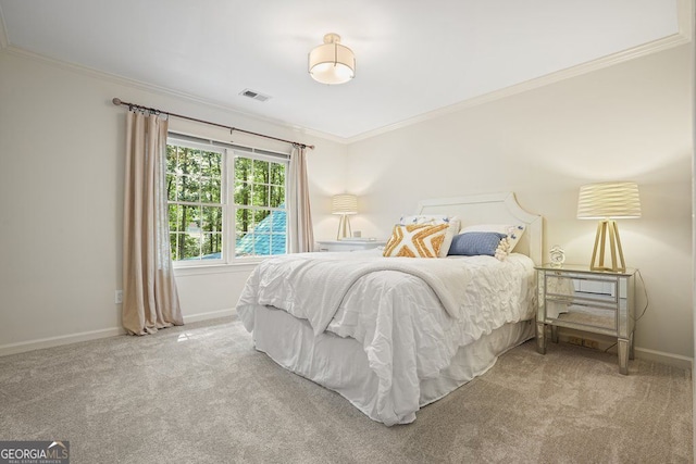 11940 Mountain Laurel Dr, Roswell, GA 30075 - carpeted bedroom with ornamental molding and baseboards