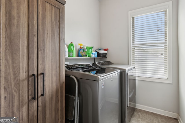 836 Hawkins Creek Dr, Jefferson, GA 30549 - laundry area with washing machine and clothes dryer and tile patterned flooring