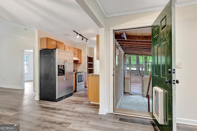 85 Prestigious Pl, Senoia, GA 30276 - entrance foyer with plenty of natural light, baseboards, light wood-type flooring, and crown molding