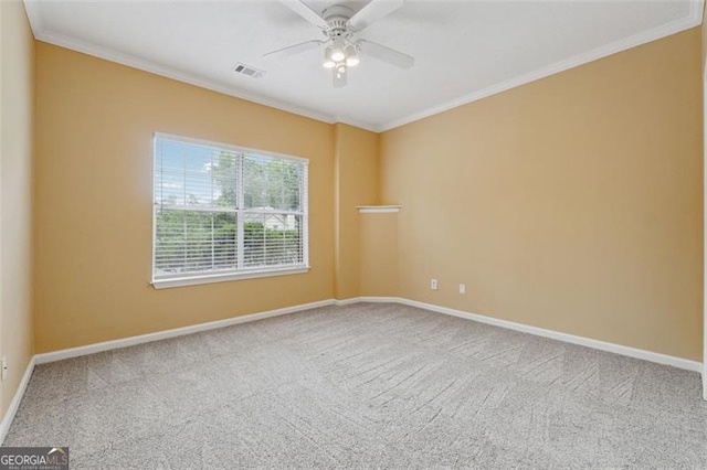 12290 Greenmont Walk, Alpharetta, GA 30009 - spare room with ornamental molding, carpet, baseboards, and a ceiling fan
