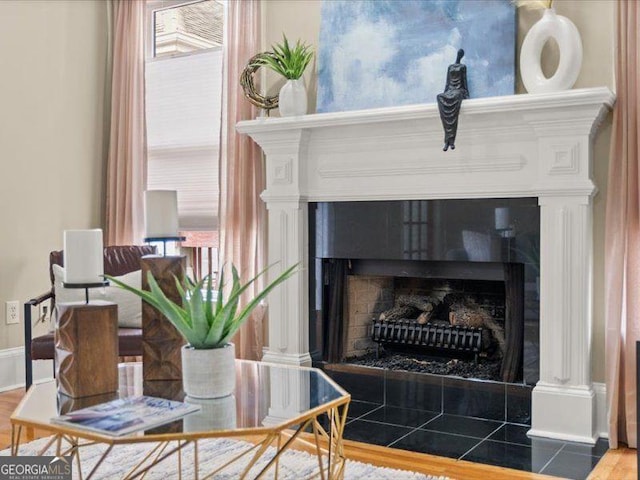 121 Fulton Way SE, Atlanta, GA 30312 - detailed view of wood finished floors and a tile fireplace