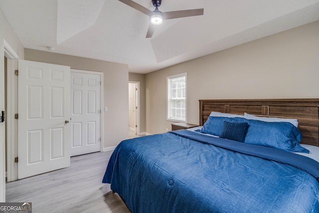 236 Fairview Dr, Dallas, GA 30157 - bedroom featuring light wood-style flooring, baseboards, and ceiling fan
