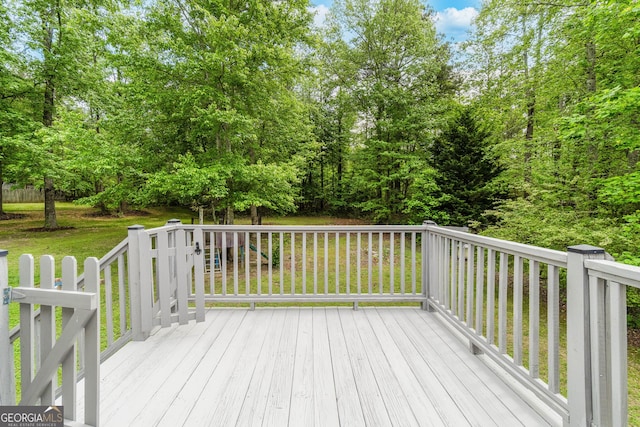 236 Fairview Dr, Dallas, GA 30157 - wooden terrace featuring a lawn
