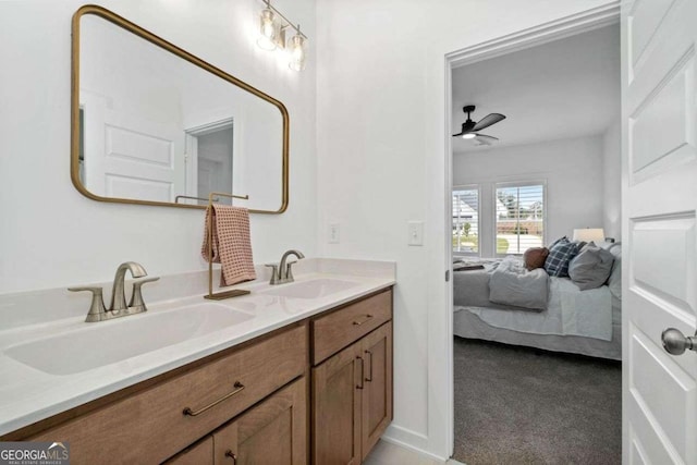 8415 Azure Overlook Trl, Gainesville, GA 30506 - full bath featuring connected bathroom, double vanity, and a ceiling fan