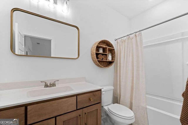8415 Azure Overlook Trl, Gainesville, GA 30506 - bathroom with vanity, toilet, and shower / bath combo