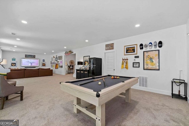 8415 Azure Overlook Trl, Gainesville, GA 30506 - playroom featuring carpet flooring, billiards table, recessed lighting, and baseboards