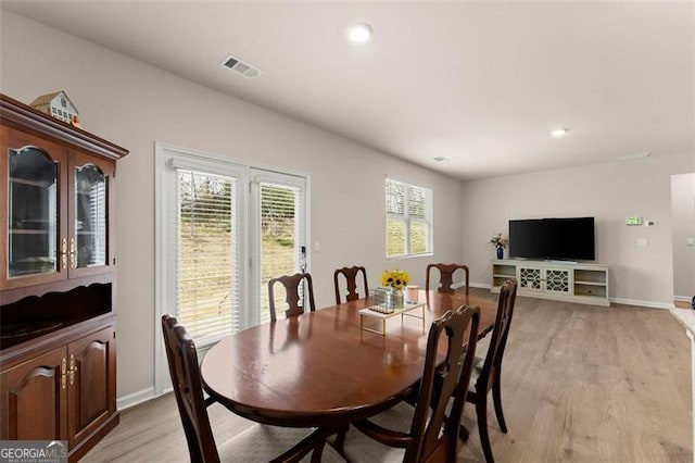 352 Walnut Grove Way, Pendergrass, GA 30567 - dining room featuring light wood finished floors, baseboards, and recessed lighting