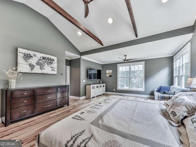 4454 Damascus Rd, Jasper, GA 30143 - bedroom featuring light wood finished floors, baseboards, recessed lighting, and a ceiling fan