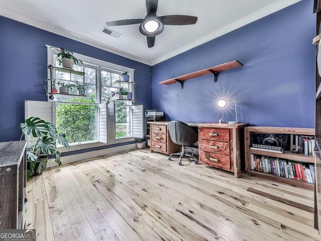 4454 Damascus Rd, Jasper, GA 30143 - office space with wood-type flooring, ornamental molding, and ceiling fan