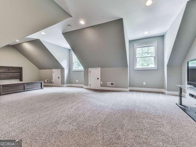4454 Damascus Rd, Jasper, GA 30143 - additional living space featuring plenty of natural light, baseboards, carpet floors, recessed lighting, and vaulted ceiling