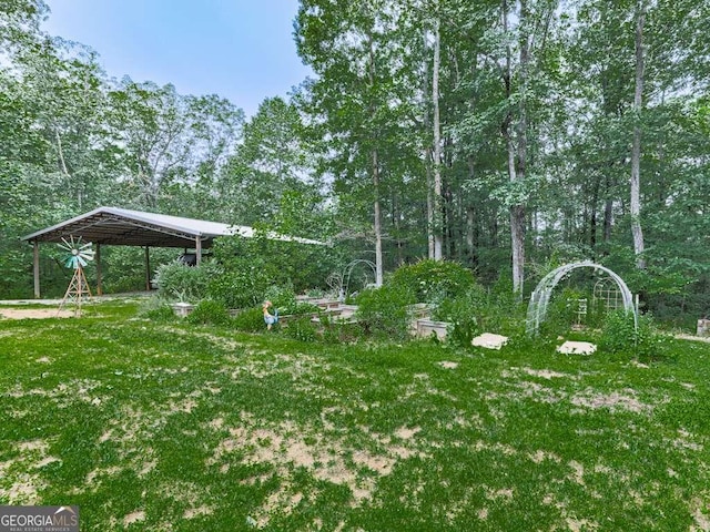 4454 Damascus Rd, Jasper, GA 30143 - view of green lawn with a carport