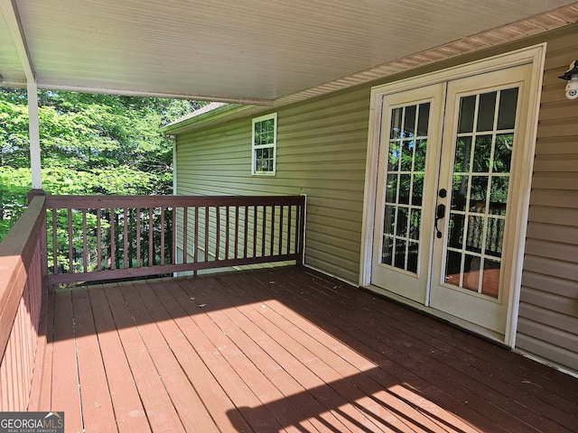 50 Kensington Dr, Cleveland, GA 30528 - wooden terrace with french doors