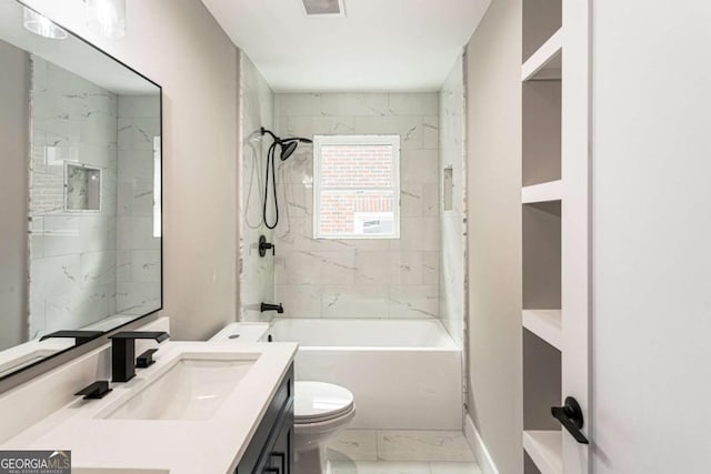 1283 Beecher St SW, Atlanta, GA 30310 - full bath with vanity, marble finish floors, and shower / bath combination