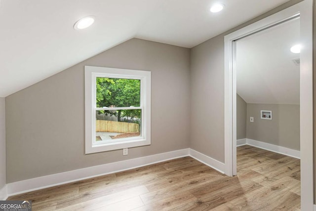 1283 Beecher St SW, Atlanta, GA 30310 - bonus room featuring lofted ceiling, light wood-style floors, and recessed lighting