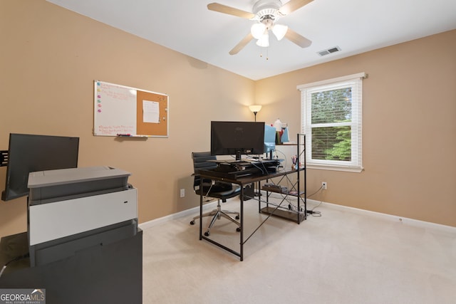 5711 Brynwood Cir NW, Acworth, GA 30101 - office with carpet, baseboards, and a ceiling fan