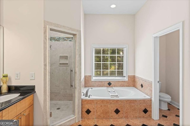 3113 Brians Creek Dr SE, Conyers, GA 30013 - bathroom with a garden tub, a stall shower, and vanity