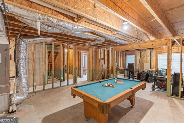 3113 Brians Creek Dr SE, Conyers, GA 30013 - recreation room featuring billiards and heating unit
