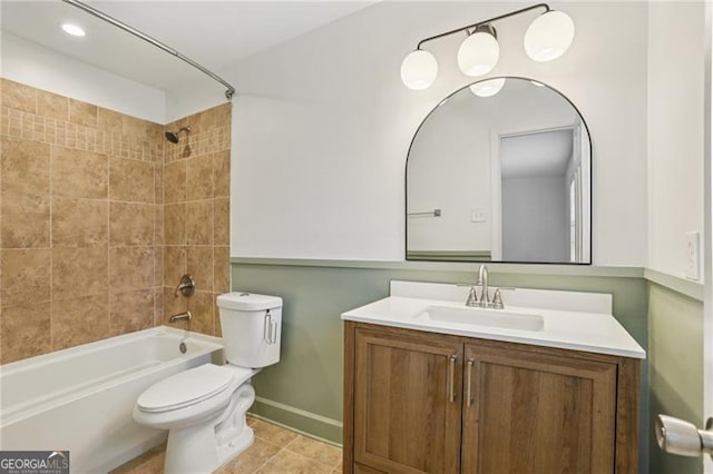 355 Winding River Dr Unit B, Atlanta, GA 30350 - bathroom with vanity, shower / bathtub combination, and tile patterned floors