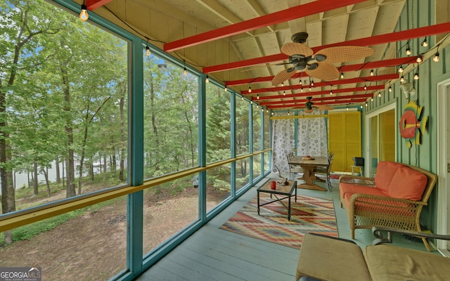 171 Friendship Dr, Hartwell, GA 30643 - sunroom / solarium with ceiling fan and plenty of natural light