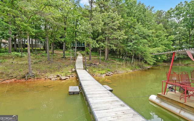 171 Friendship Dr, Hartwell, GA 30643 - dock featuring view of wooded area and a water view
