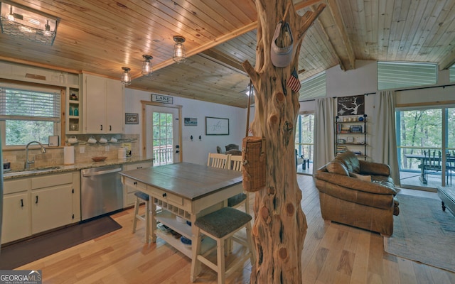 171 Friendship Dr, Hartwell, GA 30643 - dining room with light wood finished floors and wooden ceiling