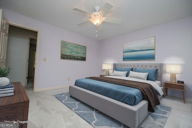 65 Pine Haven Ct, Carrollton, GA 30116 - bedroom featuring light colored carpet, baseboards, and ceiling fan