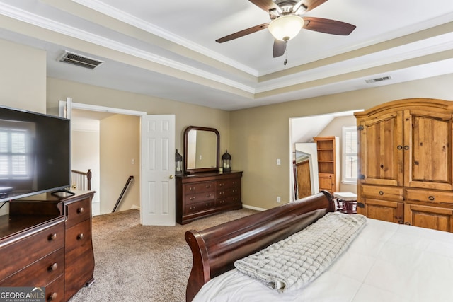 2624 E Madison Dr, Atlanta, GA 30360 - bedroom with carpet flooring, ornamental molding, and ceiling fan