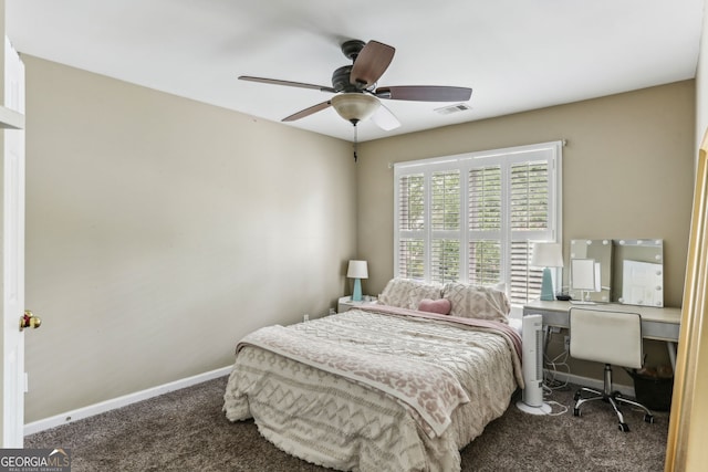2624 E Madison Dr, Atlanta, GA 30360 - bedroom with carpet floors, baseboards, a desk, and a ceiling fan