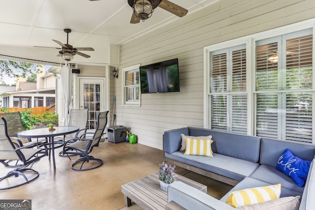 2624 E Madison Dr, Atlanta, GA 30360 - view of patio featuring an outdoor living space, ceiling fan, and outdoor dining area