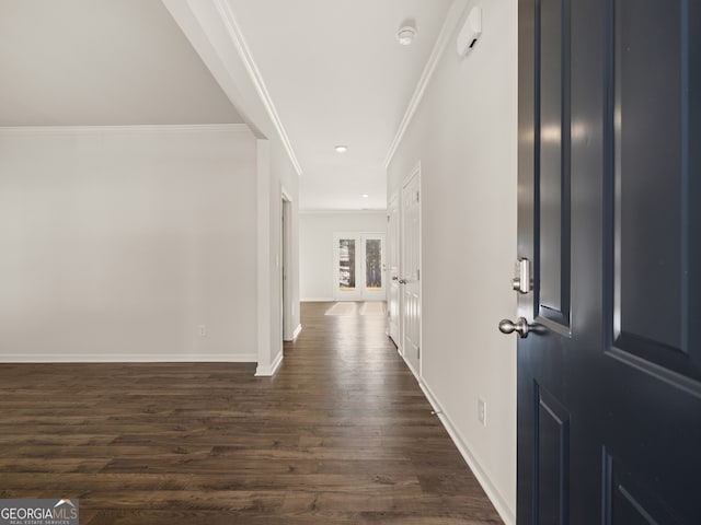525 King Vlg, Braselton, GA 30517 - entryway featuring ornamental molding, baseboards, dark wood finished floors, and recessed lighting