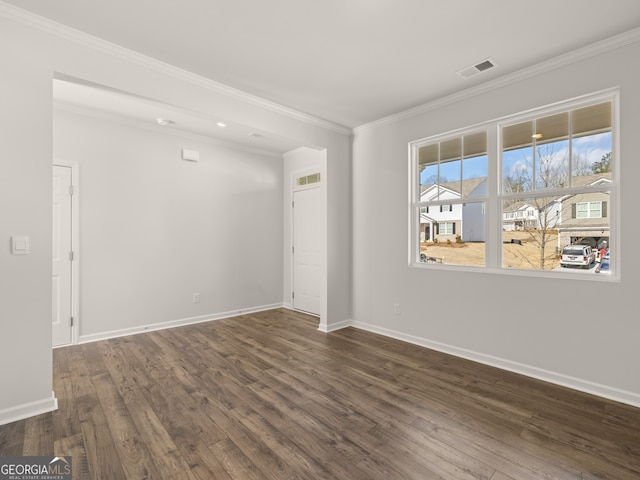 525 King Vlg, Braselton, GA 30517 - unfurnished room with ornamental molding, dark wood finished floors, and baseboards