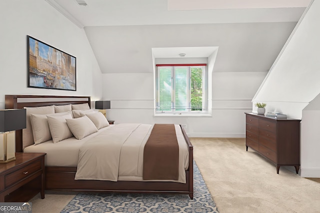 5105 Jett Forest Trl NW, Sandy Springs, GA 30327 - bedroom featuring lofted ceiling and light colored carpet