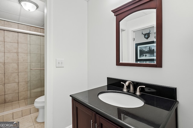 5105 Jett Forest Trl NW, Sandy Springs, GA 30327 - bathroom featuring vanity, a stall shower, and tile patterned flooring