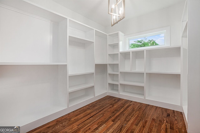 1721 S Gordon St SW, Atlanta, GA 30310 - walk in closet with a chandelier and dark wood-style flooring