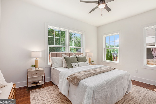 1721 S Gordon St SW, Atlanta, GA 30310 - bedroom featuring dark wood-style flooring and a ceiling fan