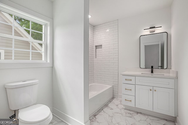 1721 S Gordon St SW, Atlanta, GA 30310 - full bathroom featuring marble finish flooring, vanity, and shower / washtub combination