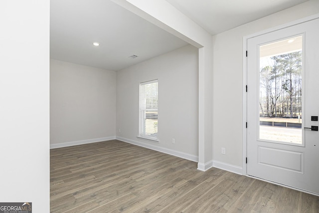 500 Cantrell Dr, Dallas, GA 30157 - foyer entrance with wood finished floors, plenty of natural light, and recessed lighting