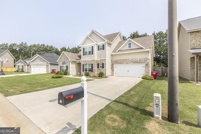 128 Arbor Crk, Warner Robins, GA 31093 - craftsman-style home with driveway, a front lawn, board and batten siding, and a residential view