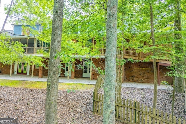 3187 Oak Grove Church Rd, Carrollton, GA 30117 - view of yard with french doors and a patio