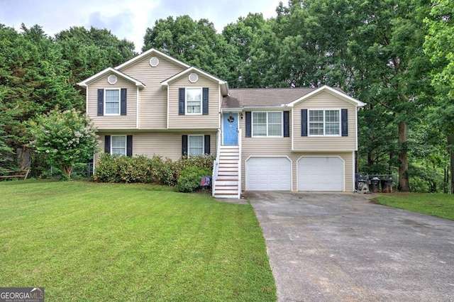 62 Lazy Water Dr SW, Cartersville, GA 30120 - tri-level home with an attached garage, driveway, and a front lawn