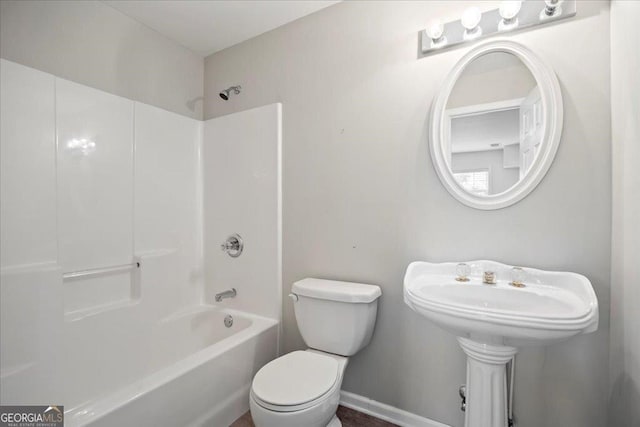 7825 Running Fox Trl, Gainesville, GA 30506 - bathroom featuring washtub / shower combination and toilet