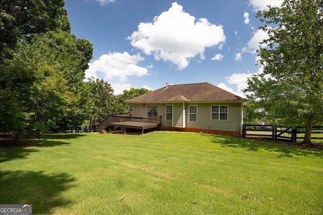 7825 Running Fox Trl, Gainesville, GA 30506 - back of property featuring a wooden deck