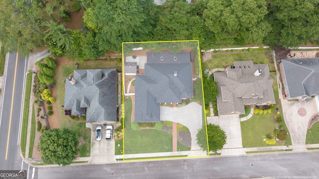 311 Vinings Walk, Gainesville, GA 30501 - aerial perspective of suburban area featuring property boundaries highlighted