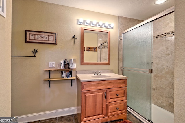 4505 Mccullum Trl, Hiawassee, GA 30546 - bathroom featuring vanity, tile patterned flooring, and baseboards