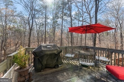 154 Hunters Trl, Dallas, GA 30157 - deck with grilling area and outdoor dining area