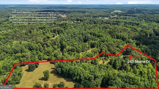 265 Shane Dr, Canton, GA 30115 - aerial view of property and surrounding area featuring property parcel outlined
