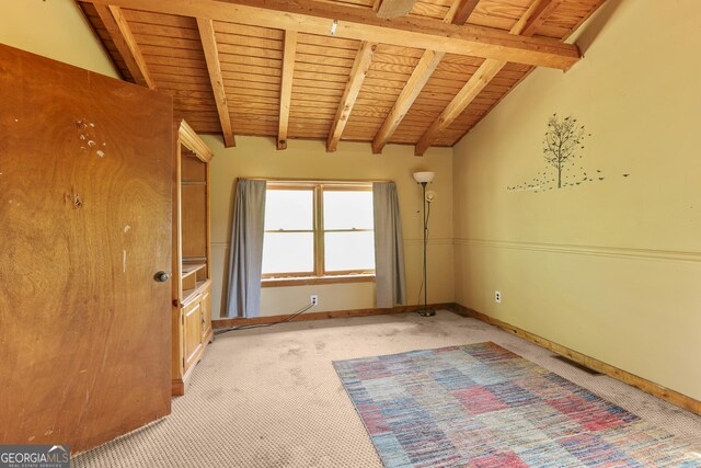 223 Arthur Rd, Zebulon, GA 30295 - empty room featuring wood ceiling, light colored carpet, and baseboards