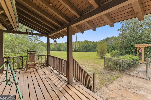 223 Arthur Rd, Zebulon, GA 30295 - wooden deck featuring a yard