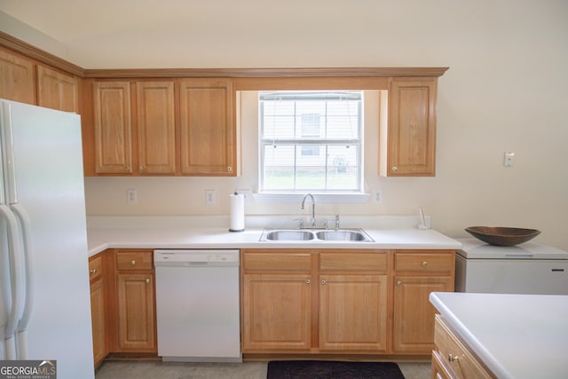 2407 Cove Lake Way, Lithonia, GA 30058 - kitchen featuring white appliances and light countertops